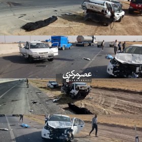 ۶ کشته و زخمی در برخورد ساینا و پراید در جاده فراهان